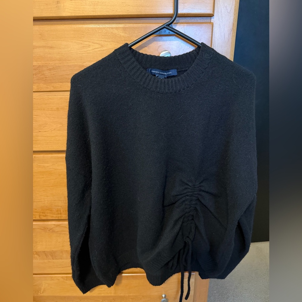 French Connection Black Rouched Sweater